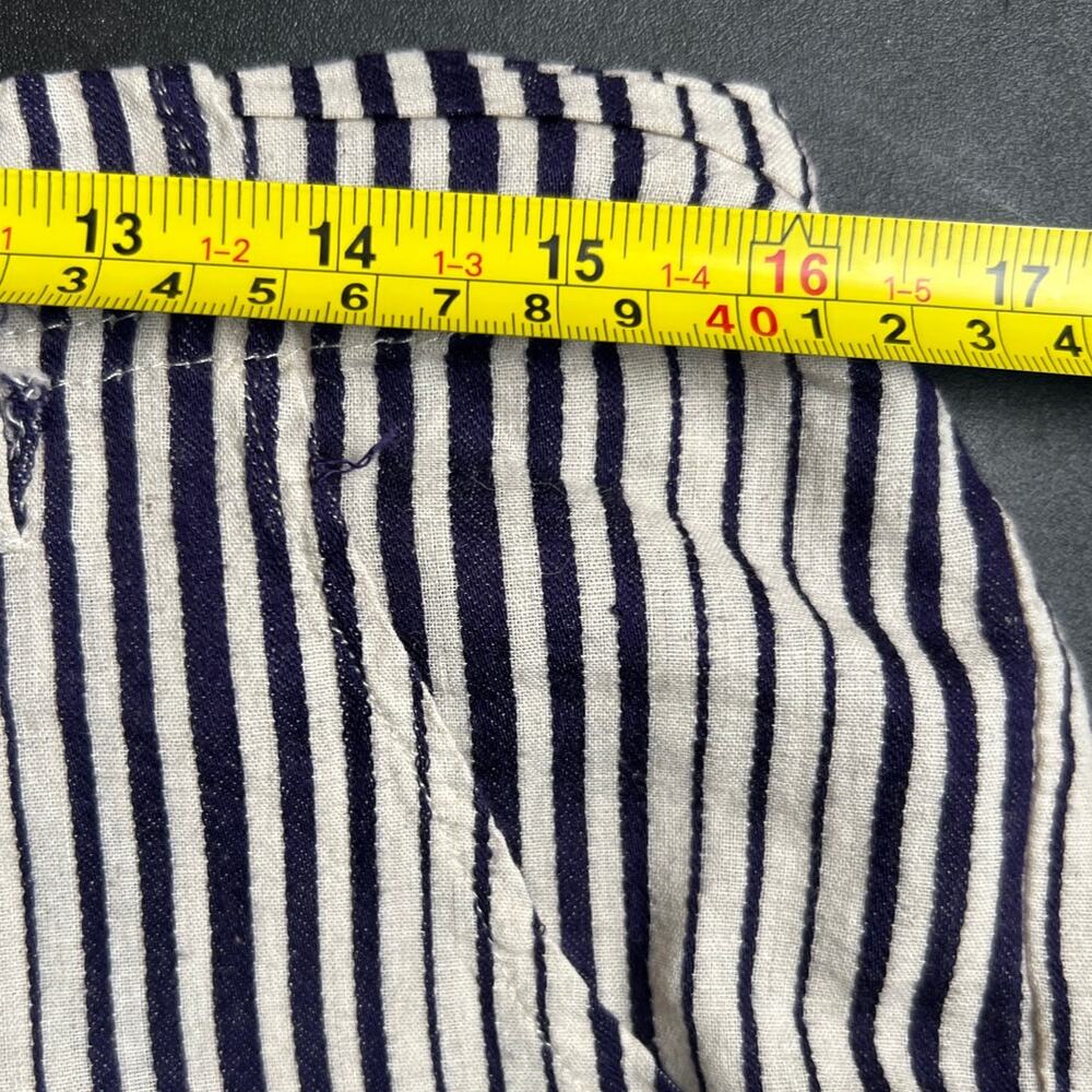 Just Living Casual Wide Striped Pants Large Cotton/Rayon Navy Blue - Picture 5 of 7